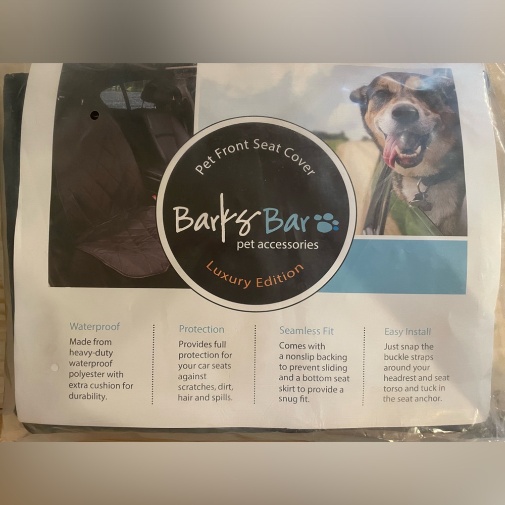 NWT Barks Bar Black Front Seat Cover